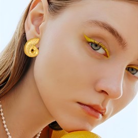 FILMOON Conch Sea Shell Earrings Seashell Statement Stud Earrings for Women Summer Boho Beach Jewelry