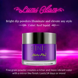 SNS Nail Dip Powder, Gelous Color Dipping Powder - Reef Squid (Purple/Indigo, Neon) - Long-Lasting Dip Powder Nail Color Lasts 14 Days - Low-Odor & No UV Lamp Required - 1.5 oz
