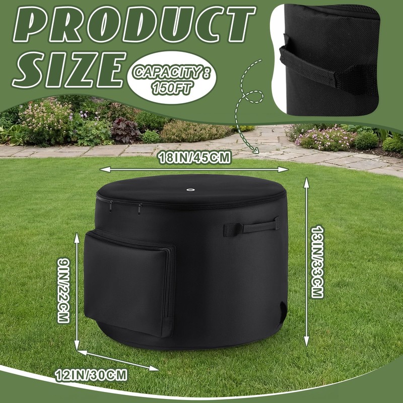 2 Pack Garden Water Hose Holder Storage Bags for 150
