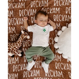 Infant Toddler Baby Boy St Patricks Day Outfits Short Sleeve Shirts Clover Sweatshirt with Pants 2Pcs Clothes Set (Clover S White A, 12-18 Months)