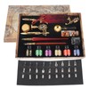 Feather Pen Set European Style British Retro Lacquer Stamp Dipped