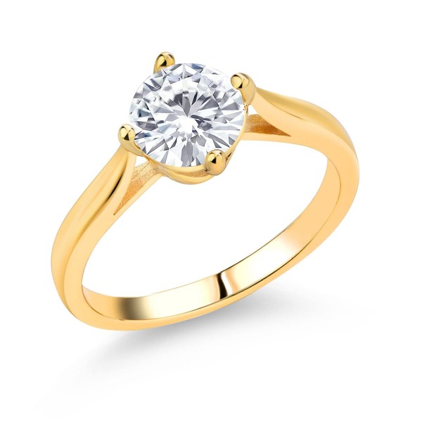 Gem Stone King White Moissanite Wedding Engagement Solitaire Anniversary Promise