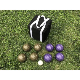 BuyBocceBalls Unique Bocce Sets - 107mm with Brown and Purple Balls