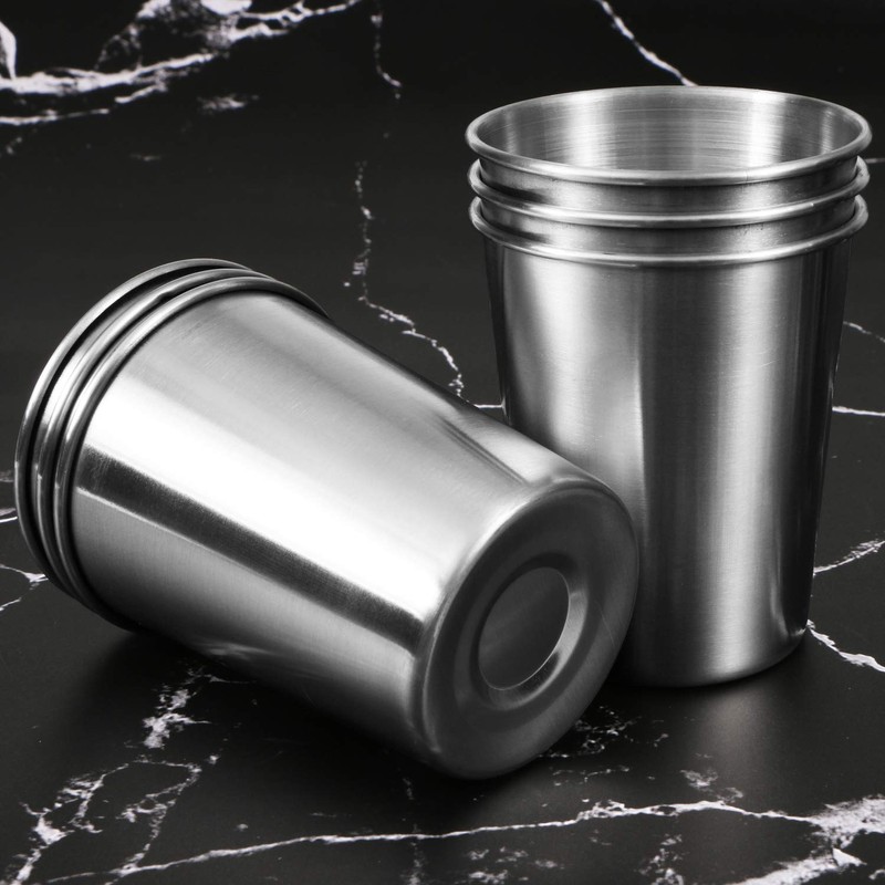 EVERMARKET 6 Pack 8 Ounce 230ml Stainless Steel Cups Shatterproof