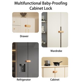 Xylionme 8 Pack Baby Proofing Cabinet Locks-Child Safety Lock, Refrigerator Drawers lock with Strong Adhesive Tape, Kitchen System keep baby's fingers safe. (8 PCS)