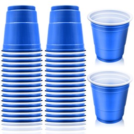 Yaure Joy 30 Pcs Disposable 2oz Shot Glasses Plastic Cups for Wedding, Graduation Party, Beer Sample Taste Serving, Birthday (Blue)