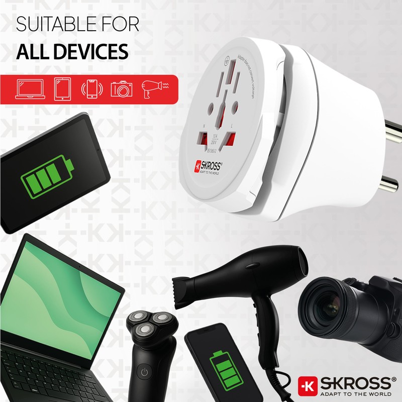 SKROSS Country Adapter Combo World to India