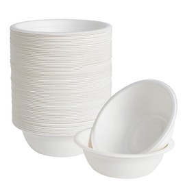 ECOLipak ECOLipak 150 Pack 12 oz Paper Bowls, Disposable Compostable Bowls Heavy-Duty, Biodegradable Soup Bowls Made of Natural Bagasse, Eco-Friendly Sugarcane Bowls for Salad, Dessert, Milk, Cereals