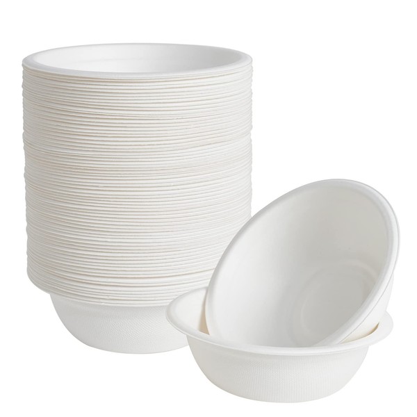 ECOLipak ECOLipak 150 Pack 12 oz Paper Bowls, Disposable Compostable