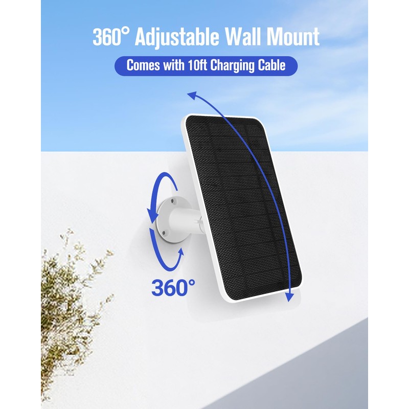 Solar Panel Charger Compatible with Arlo Pro 6/6 XL, Built-in