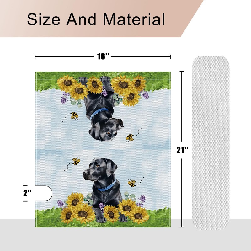 YINENA Sunflower Black Labrador Dog Mailbox Cover Magnetic Standard Size