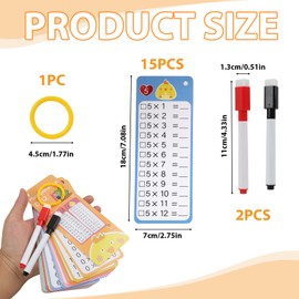 15 PCS 1x1 Lernkarten, Einmaleins Spiel zum Rechnen Lernen | 15 Blätter Multiplikationstabelle | Einmaleins üben, Malreihen, Einschulung Geschenk, 1x1 Lernen ab 5 Jahren