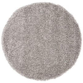 Safavieh California Premium Shag Collection SG151-7575 2-inch Thick Area Rug, 4' Round, Silver
