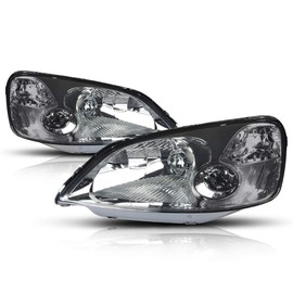 PM PERFORMOTOR Headlights Assembly Compatible with 2001 2002 2003 Honda Civic Sedan/Coupe, Pair of Headlamps with Smoked Lens Clear Corner