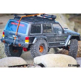 HooCrawler RC Crawler Kinetic Winch Strap, Escape Rope, Rescue Trailer Hook for 1/8 1/10 LCG Chassis Axial SCX10 I II Capra RR10 TRX4 (Classic Black)