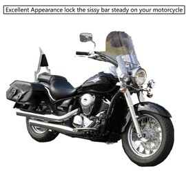 Motorcycle Backrest Sissy Bar Passenger Back Rest Pad Compatible for Kawasaki Vulcan 900 Classic LT SE Custom, Vulcan 2000 1996-up (20" Height, Chrome)