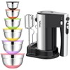 600W Electric Hand Mixer with 6 Piece Mixing Bowls with