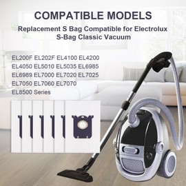 Replacement S Bags for Electrolux S-Bag Classic Vacuum EL200F EL200F EL4100 EL4200 EL6985 EL7000 EL8500 - Durable Vacuum Dust Bag 12 Pack