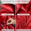 DECOLURE Satin Bed Sheets - 4 Piece Luxury Silky Queen