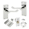 HANDLESTORE Victorian Scroll Latch Door Handle Pack Polished Chrome with