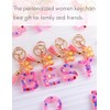 Initial Letter Keychain for Women Gift Cute Butterfly Tassel Resin