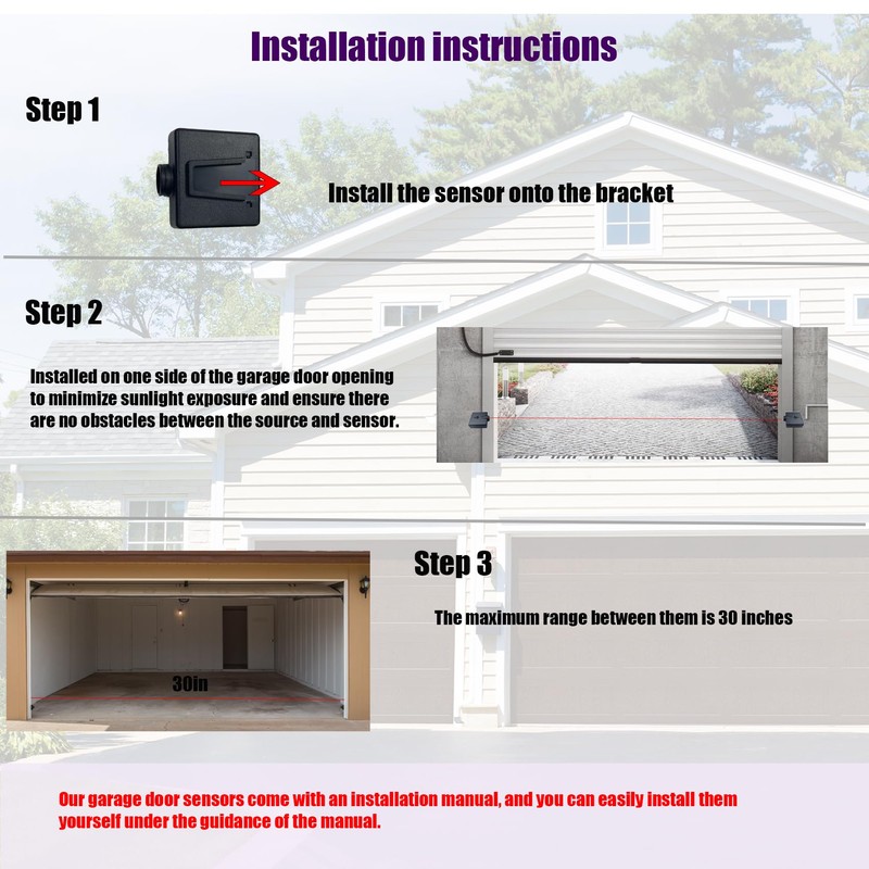 2PACK GSTB-R STB-BL Garage Door Sensor, Replacement for Genie Garage