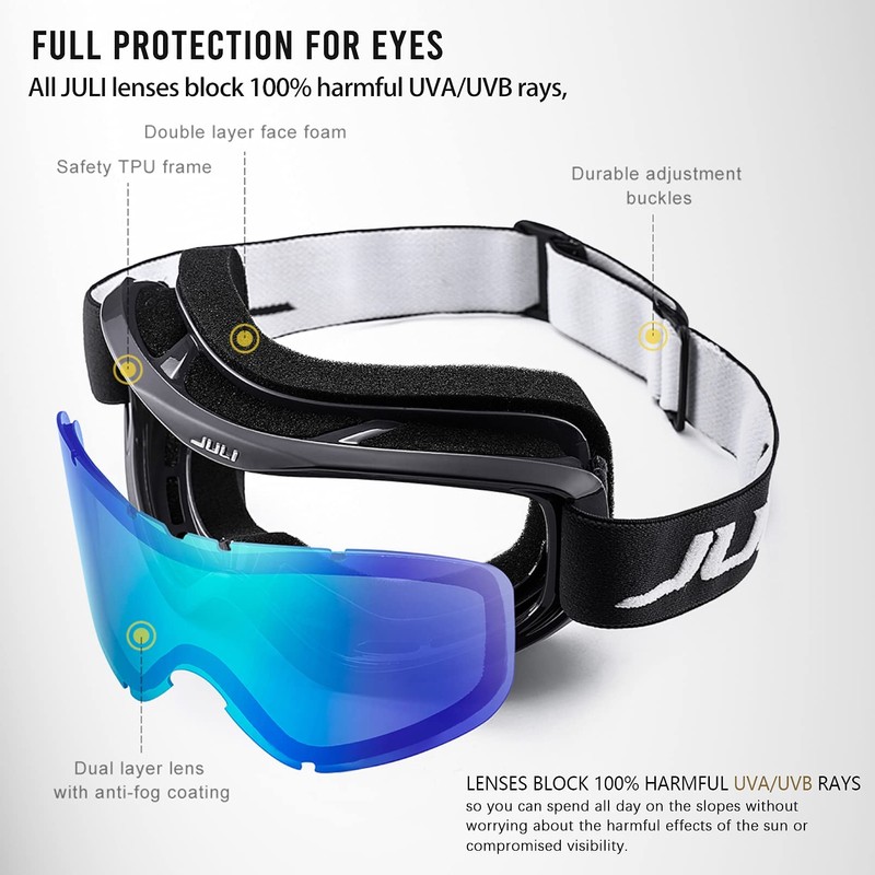 Juli Kids Ski Goggles,Snow Snowboard Goggles Boy Girl Snowmobile Skiing