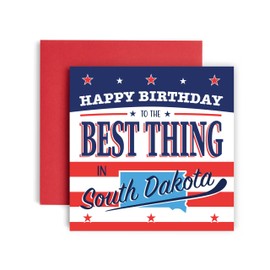 Huxters Fun Birthday Card - South Dakota State Brother Son Nephew Dad Mum Uncle Friend Auntie Sister - Super Person - 14.8cm (South Dakota)