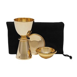 Trinity Church Supply Chalice Travel Set, Brass Footed Cup, Perfect for Traditional Communion Gatherings, 1/2 Inch Diameter