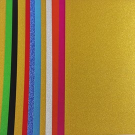 Gold Glitter Cardstock Paper 10 Colors Sparkly Craft Paper, 250GSM Thick Cardstock for Cricut, Scrapbooking, DIY Arts, Invitations, Party Decorations (8x12 Inch, 13 Sheets, Non-Adhesive)