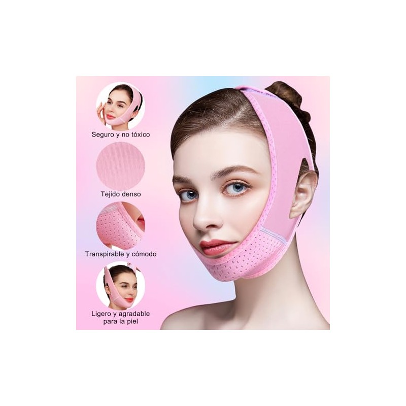 2PCS Mentonera Postquirúrgica Papada | Face Lift Tape Invisible |