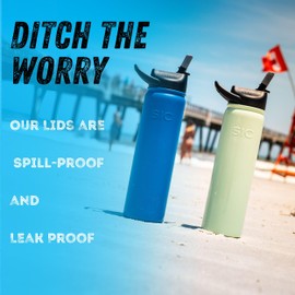 Seriously Ice Cold SIC 27oz Insulated Water Bottle Thermos, Premium Triple Layer Vacuum Stainless Steel, BPA Free Wide Mouth Lid with Carabiner Clip