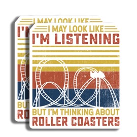 Roller Coaster Stickers - Funny Quote Stickers - Amusement Park Lover Decals - 2 Pack - 5" On Longest Side - Made in USA - PLDFS3807
