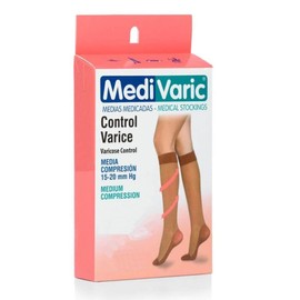 Tobimedia Dama Punta Cerrada Compresión Med 15-20 Medivaric (MX/US, Alfa, X-Grande, Regular, Regular, Negro)