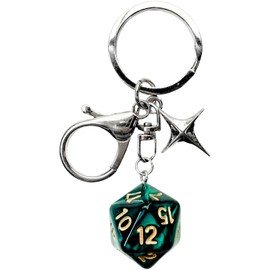 HenSan Creative Dice Keychain,Number 8 Ball Keychain,Car Key Ring Decoration Black Billiard Key Chains(Blackish Green)