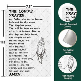 Jenifu Bible Verses The Lords Prayer Metal Tin Signs Scripture Sign Prayer Wall Decor Christian Poster Inspirational Religious Plaque Church Tin Sign For Home Office Bedroom Living Room 8x12 Inch