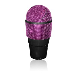 iSpchen Car Rubbish Bin, Bling Rhinestone Rubbish Bin, Mini Table Bin with Lid, Shiny Crystal Car Drink Holder, Waste Bin Organiser, Portable Waste Bin for Car, Office, Home