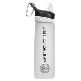 Amherst College Tritan Plastic Frosted Sport Water Bottle, Design-1 - White