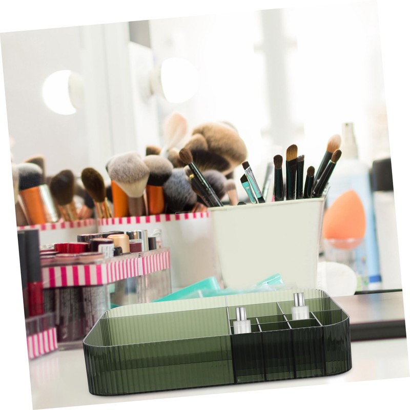 Healeved Dressing Table Makeup Organizer Cosmetics Storage Box Lipstick Compartments