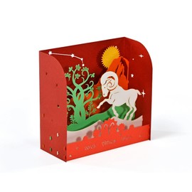 Flying Meow Aries Zodiac 3D Pop-Up Card - Handcrafted Greeting Card for Cherished Moments (Aries)