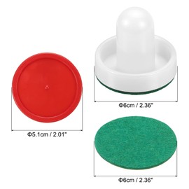 PATIKIL Air Hockey Pusher and Air Hockey Puck Steering Wheel Paddle Replacement Accessories Game Table (2 Pushers and 4 Packs)