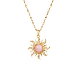 Rapunz Sun Necklace for Women Tangled Necklace Gold Sun Necklaces Opal Pendant Neckalces Healing Crystal Necklaces Christmas Trendy Jewelry, Medium, Metal, No Gemstone