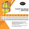 Pioneer Hi Vis Multi-Pocket Safety Vest - Lightweight With Reflective