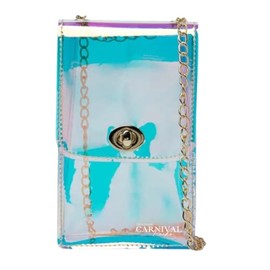 Iridescent Carnival Crossbody Purse With Gold Chain Adjustable Strap | Debonair Carnival Packs
