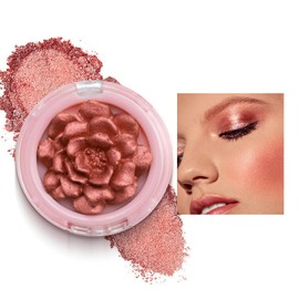 Highlighter Palette, 3D Rose Blush, Body Luminiser Highlighter Face Make-up, Shimmer Body Glow Face Powder, Shiny Long-Lasting Highlighter Makeup