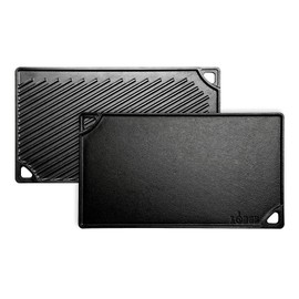 Lodge Pre-Seasoned Cast Iron Reversible Grill/Griddle, 16.75 Inch, Black