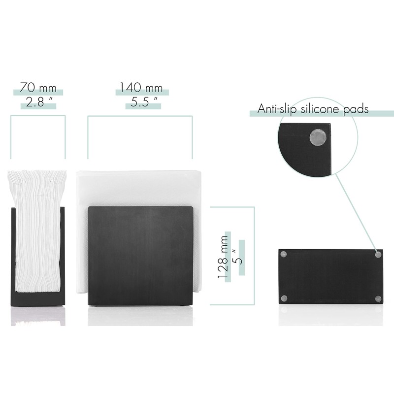 Napkin Holder Black Wooden - Wooden Black Napkin Holder for