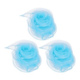 PATIKIL Dance Scarves, 12 Pcs Square Juggling Scarves 28 by 28 Inches for Play Magic Music Activity Juggling Dressing, Light Blue