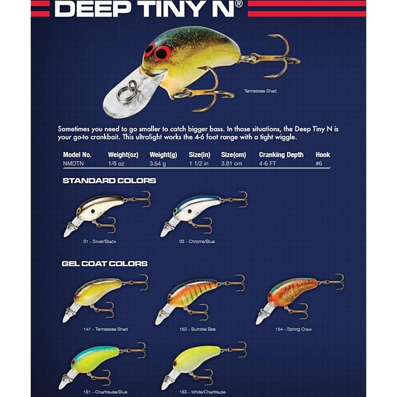 Norman NMDTN03 Deep Tiny N Diving Lure 1/8 oz Crankbait,