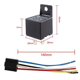 ESUPPORT ESUPPORT Car Relay 12V 40A SPDT 5Pin Switch Socket Plug Wire Harness Automotive Pack of 5
